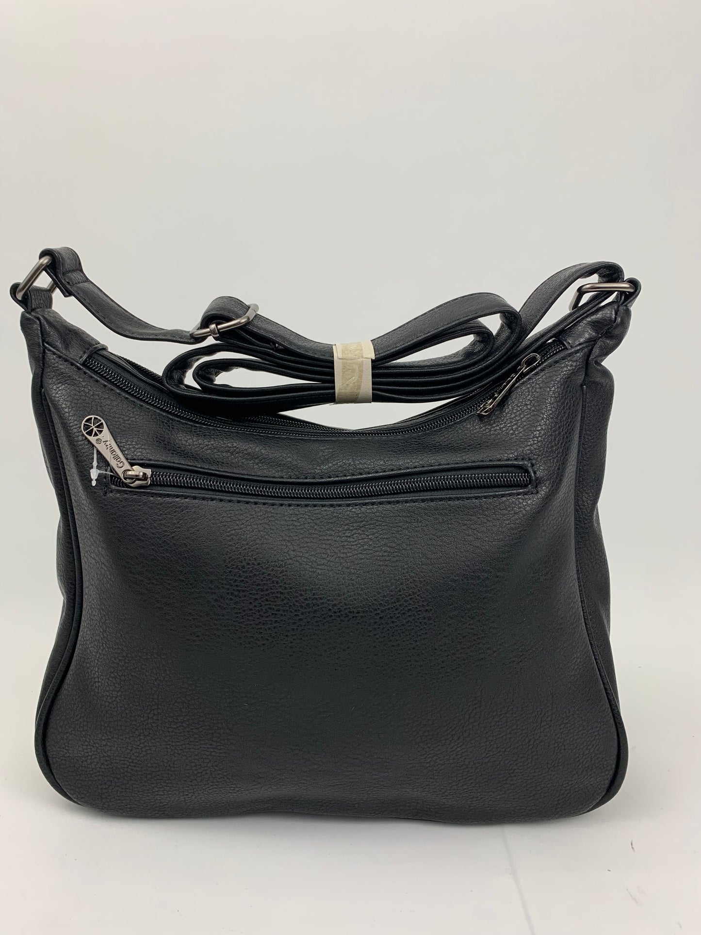 ROTTERDAM BLACK - soft faux leather crossbody multi-pocket medium size bag