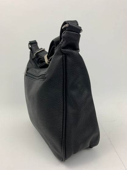 ROTTERDAM BLACK - soft faux leather crossbody multi-pocket medium size bag