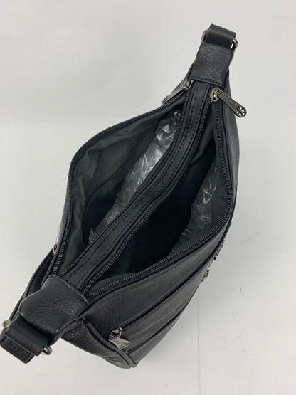 ROTTERDAM BLACK - soft faux leather crossbody multi-pocket medium size bag