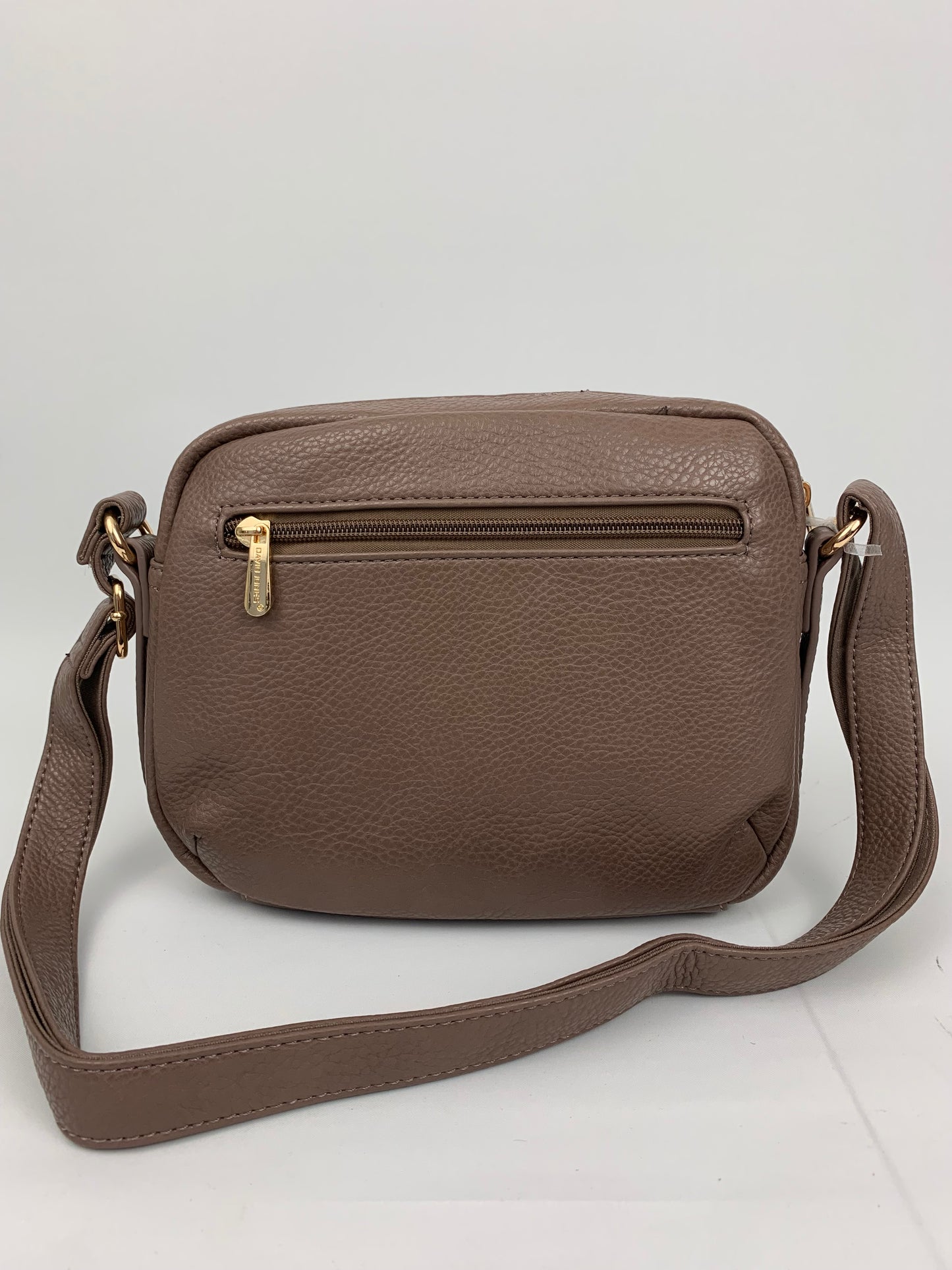 BUDAPEST BROWN - faux leather minimalistic crossbody bag