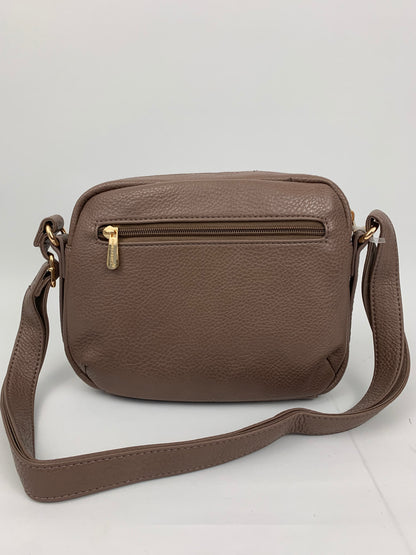 BUDAPEST BROWN - faux leather minimalistic crossbody bag