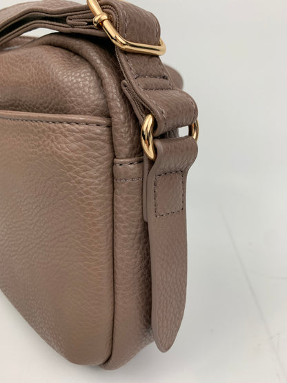 BUDAPEST BROWN - faux leather minimalistic crossbody bag