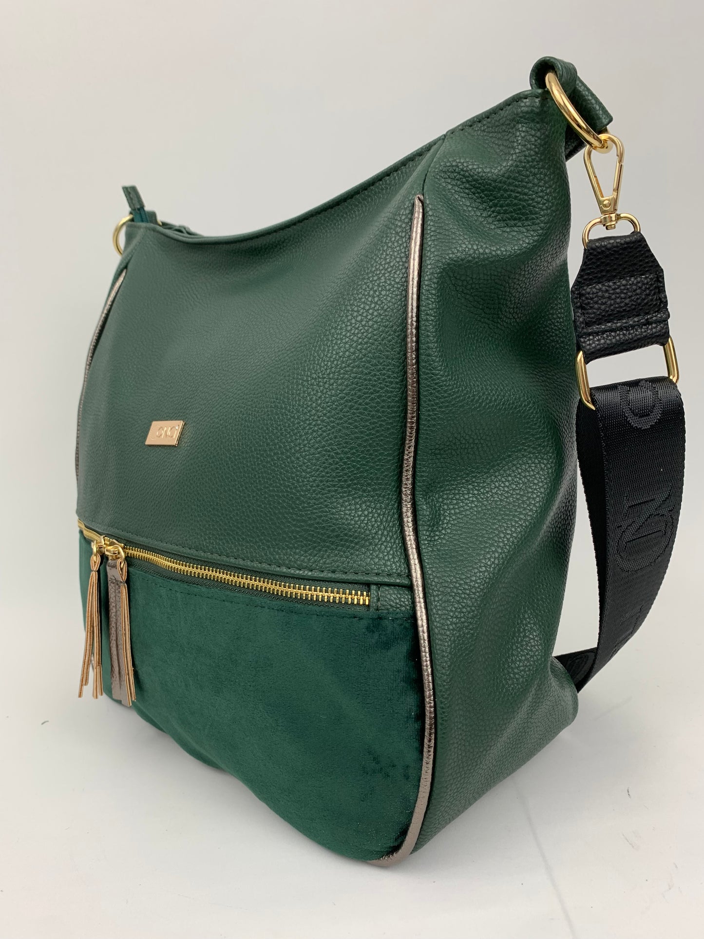 VERONA GREEN- Soft faux leather shoulder bag large