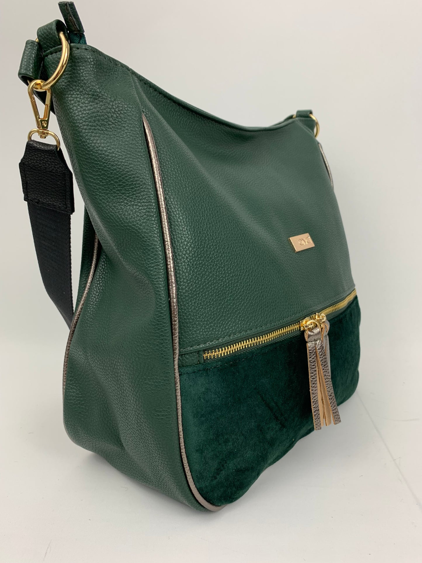 VERONA GREEN- Soft faux leather shoulder bag large