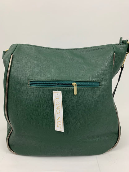 VERONA GREEN- Soft faux leather shoulder bag large