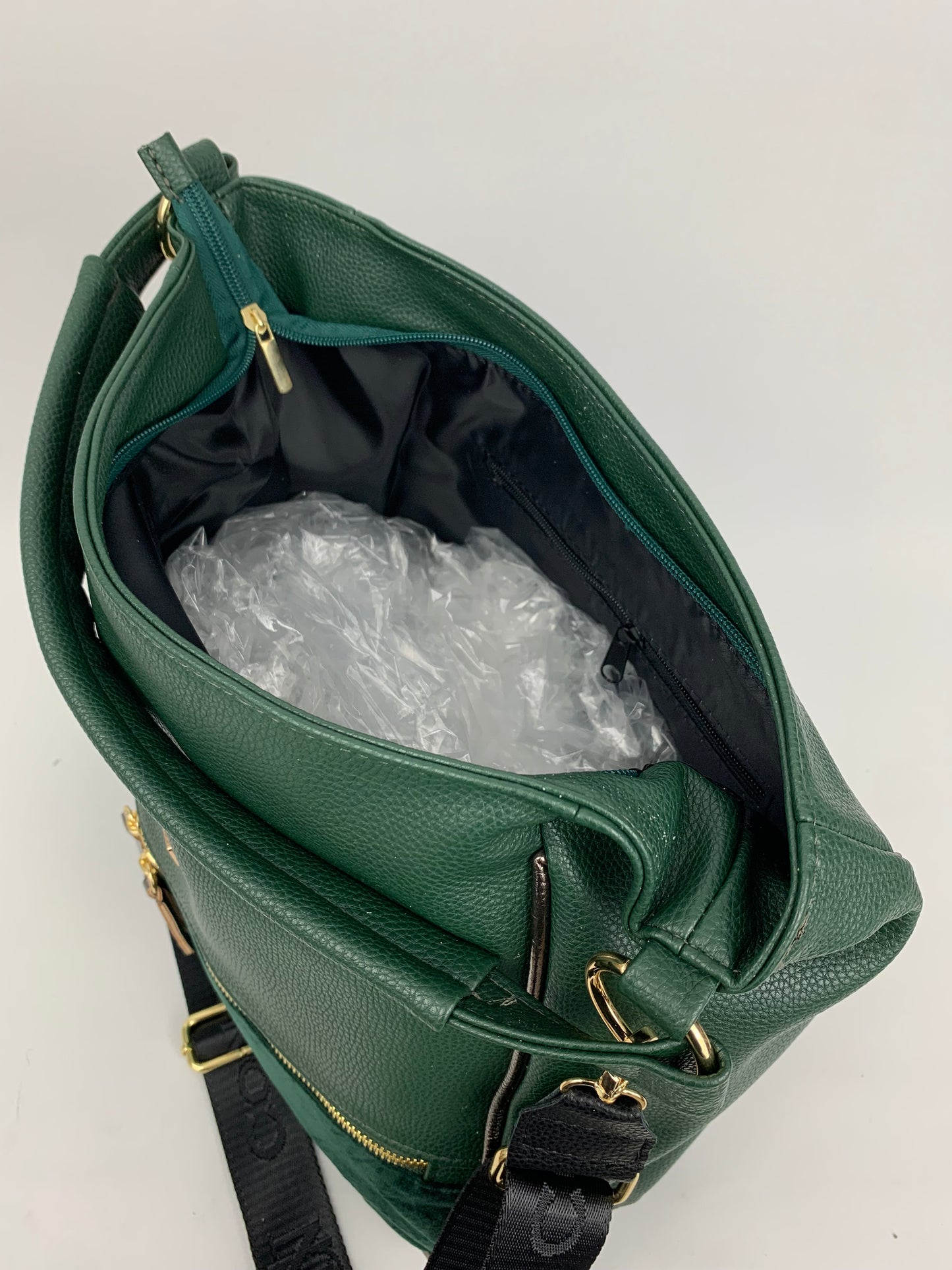 VERONA GREEN- Soft faux leather shoulder bag large