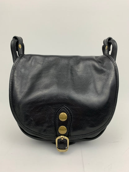ROME - Italian Genuine leather messenger bag - black