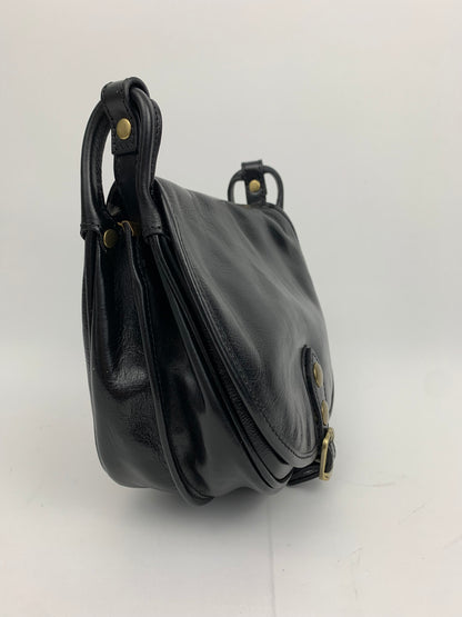 ROME - Italian Genuine leather messenger bag - black