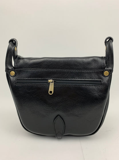 ROME - Italian Genuine leather messenger bag - black