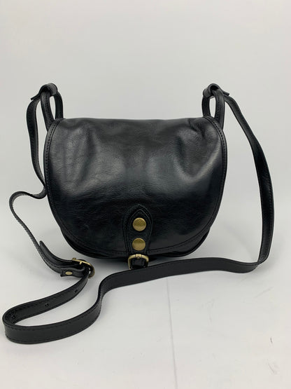 ROME - Italian Genuine leather messenger bag - black