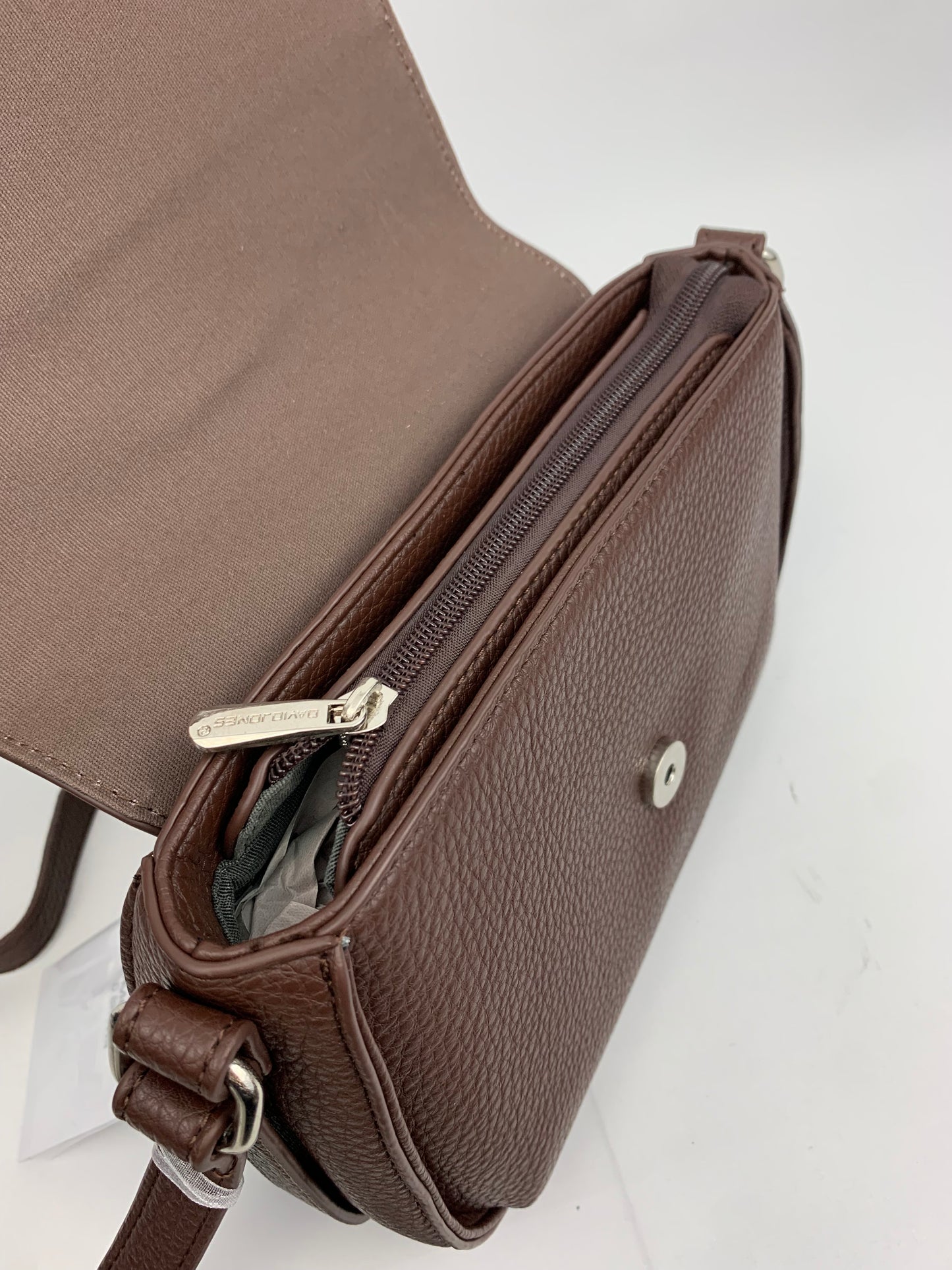 ZURICH BROWN - Faux leather crossbody bag