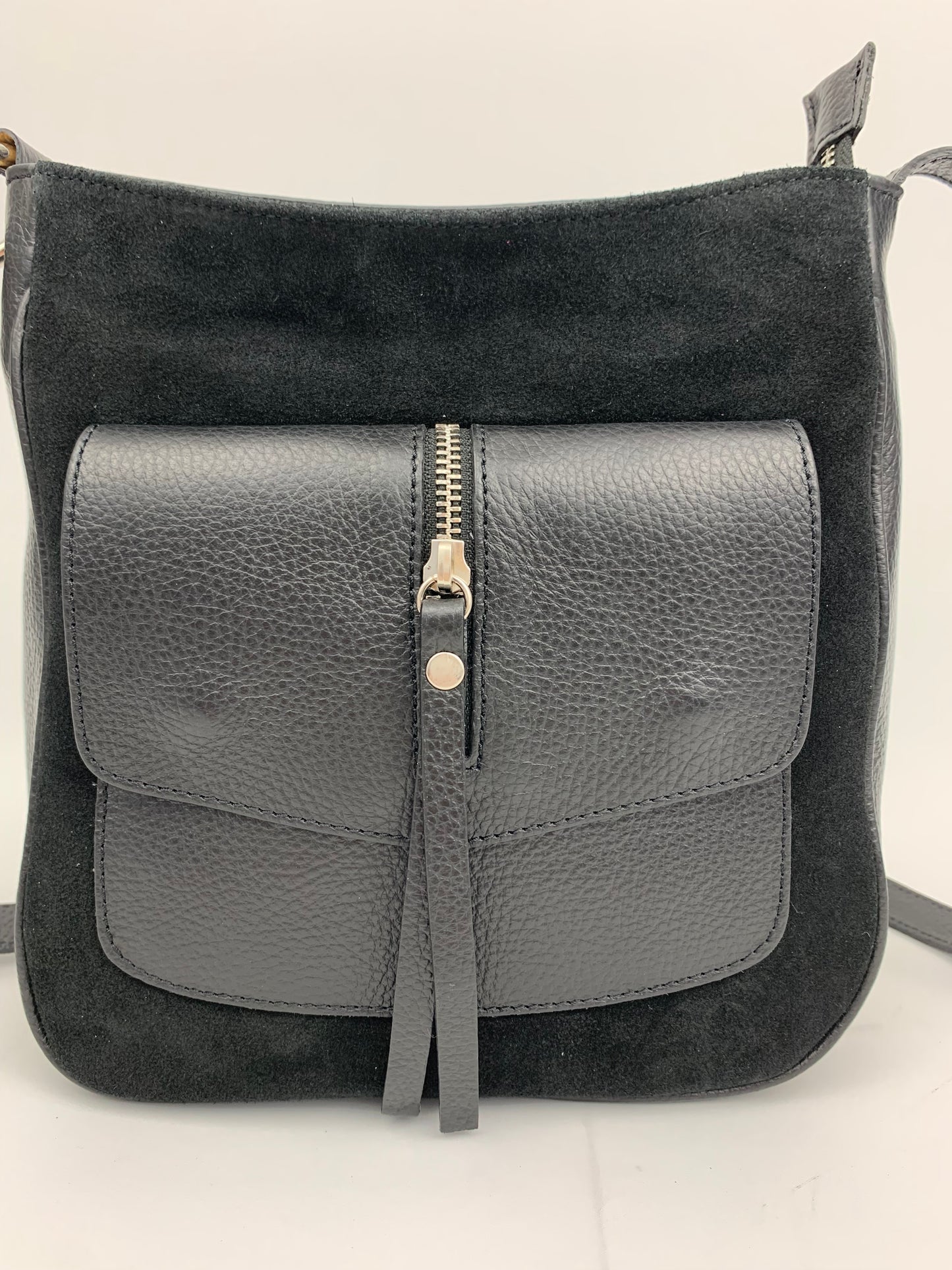 LISBON - real leather with suede crossbody bag