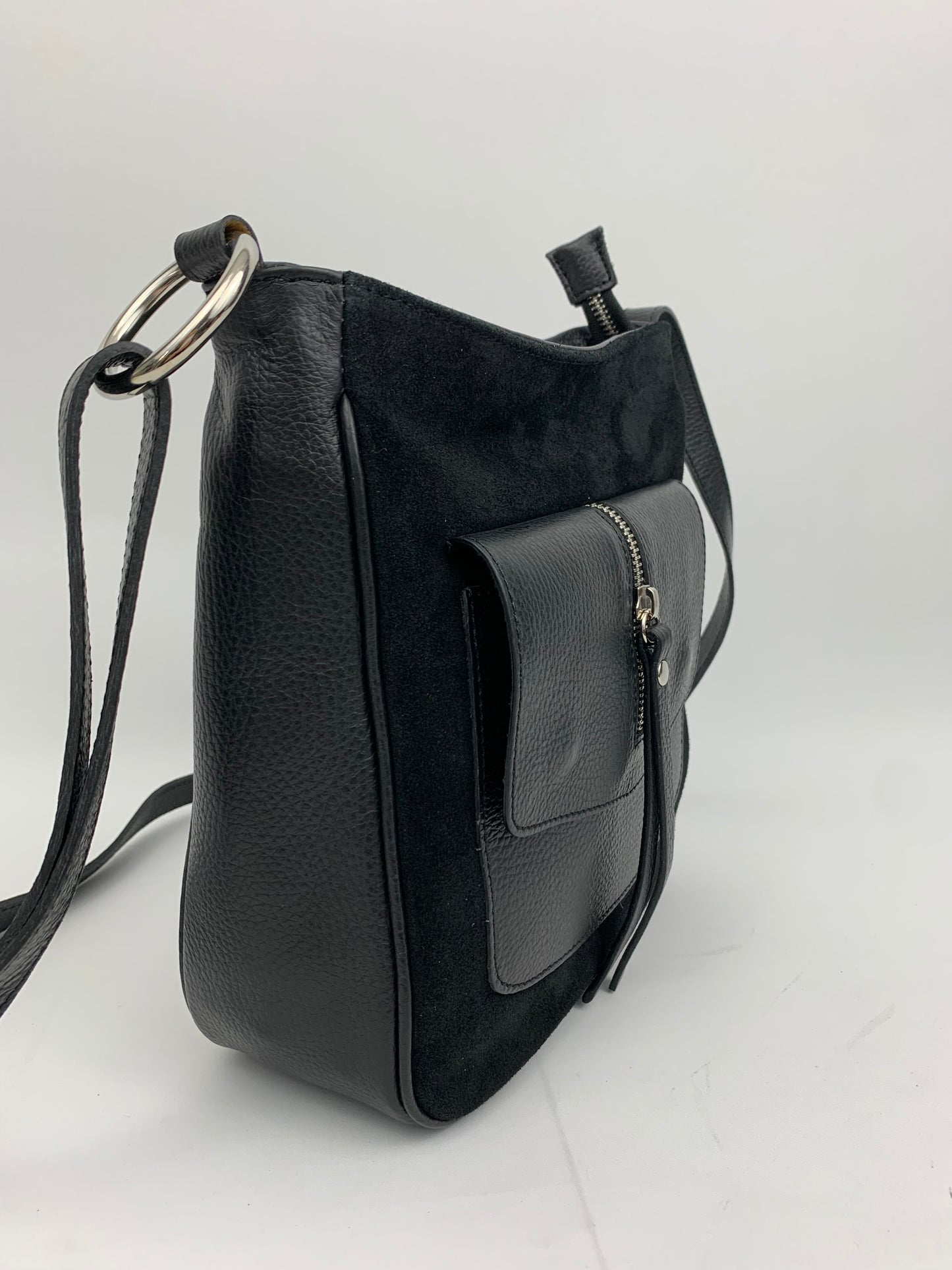 LISBON - real leather with suede crossbody bag