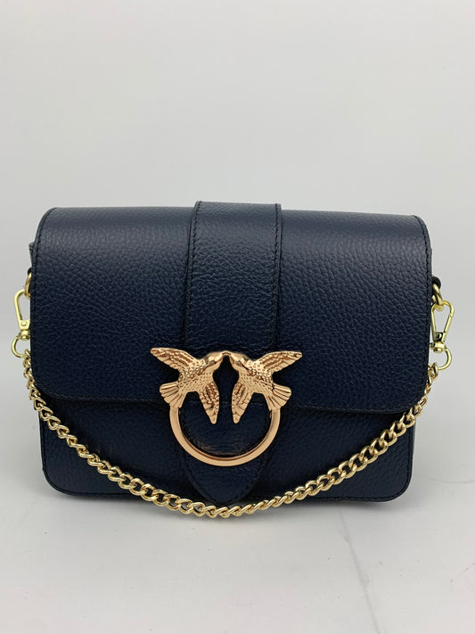 VENICE NAVY - Italian Genuine leather crossbody bag - navy