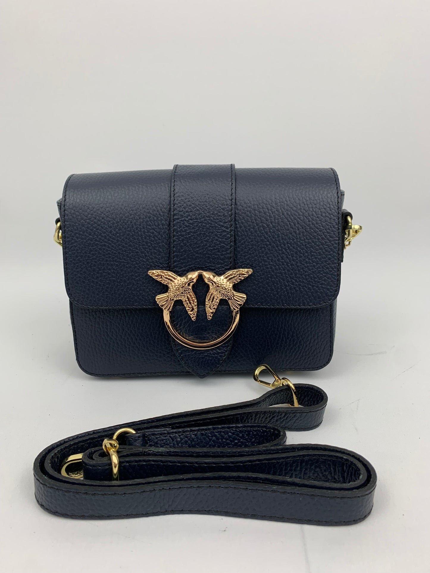VENICE NAVY - Italian Genuine leather crossbody bag - navy