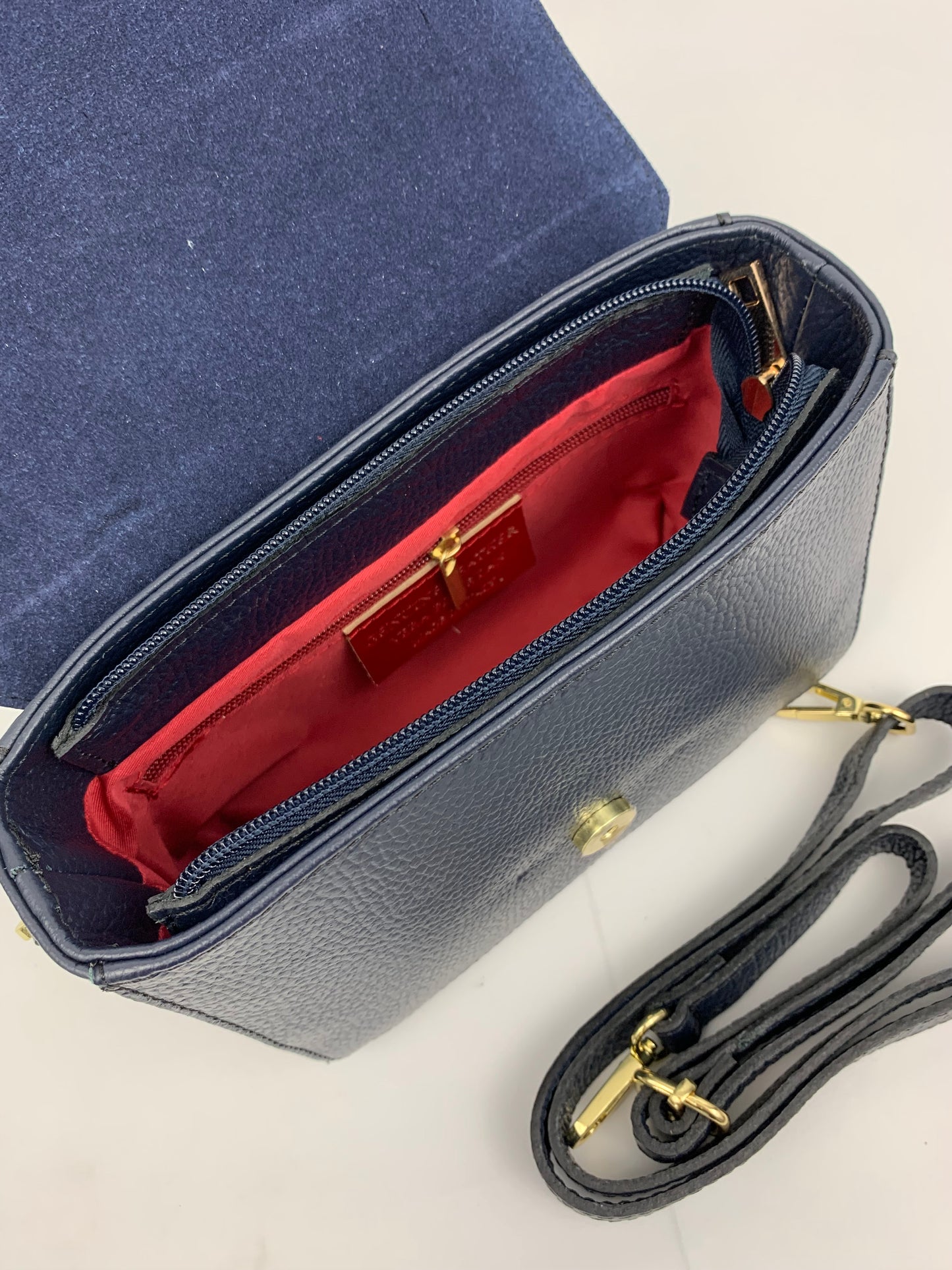 VENICE NAVY - Italian Genuine leather crossbody bag - navy