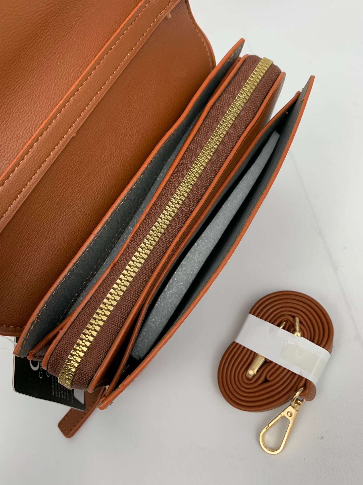 MUNICH BROWN - faux leather shoulder/crossbody bag small