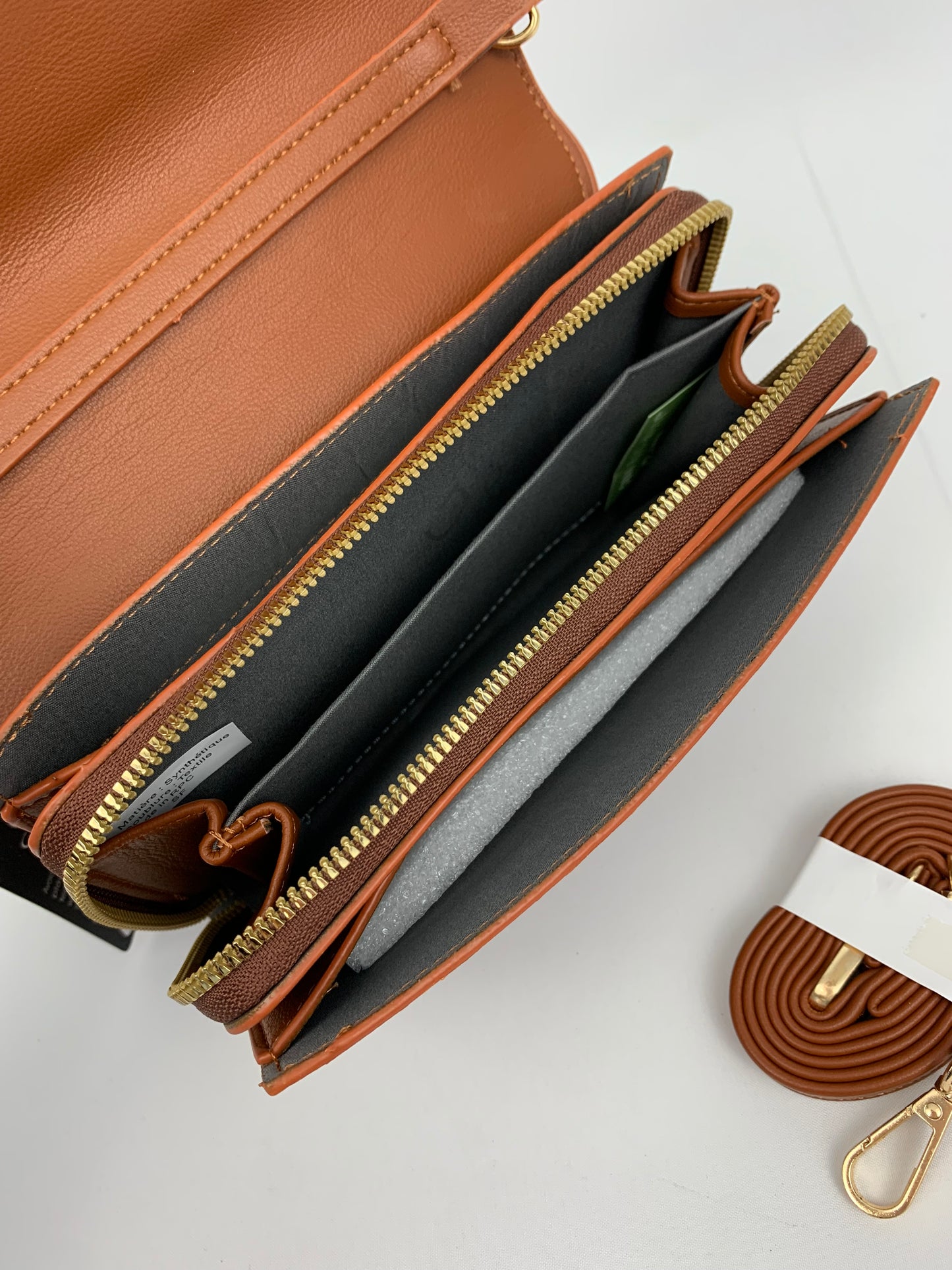 MUNICH BROWN - faux leather shoulder/crossbody bag small