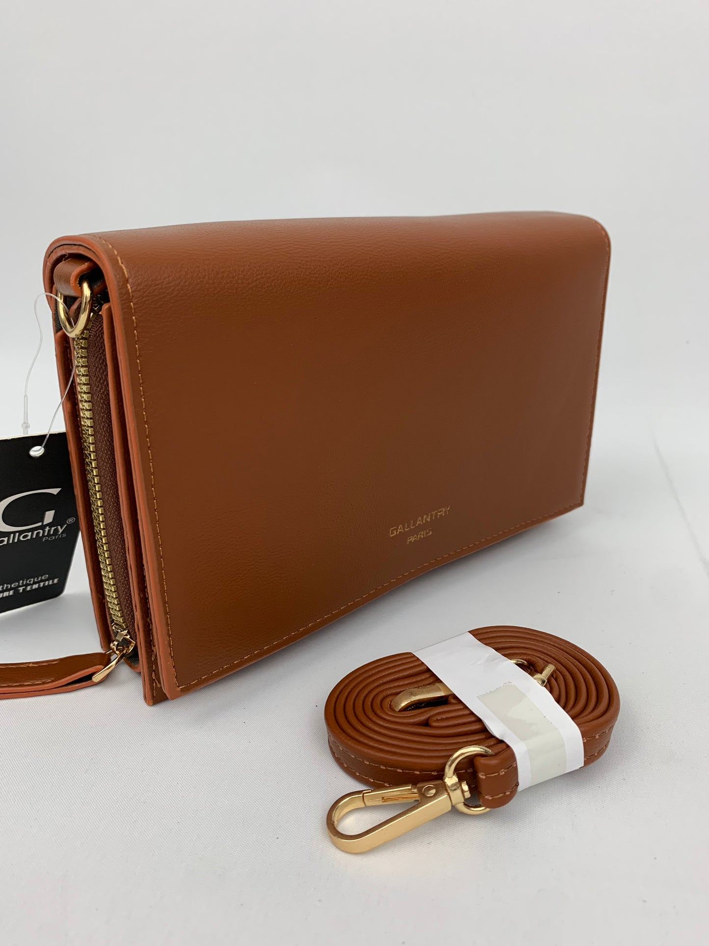 MUNICH BROWN - faux leather shoulder/crossbody bag small