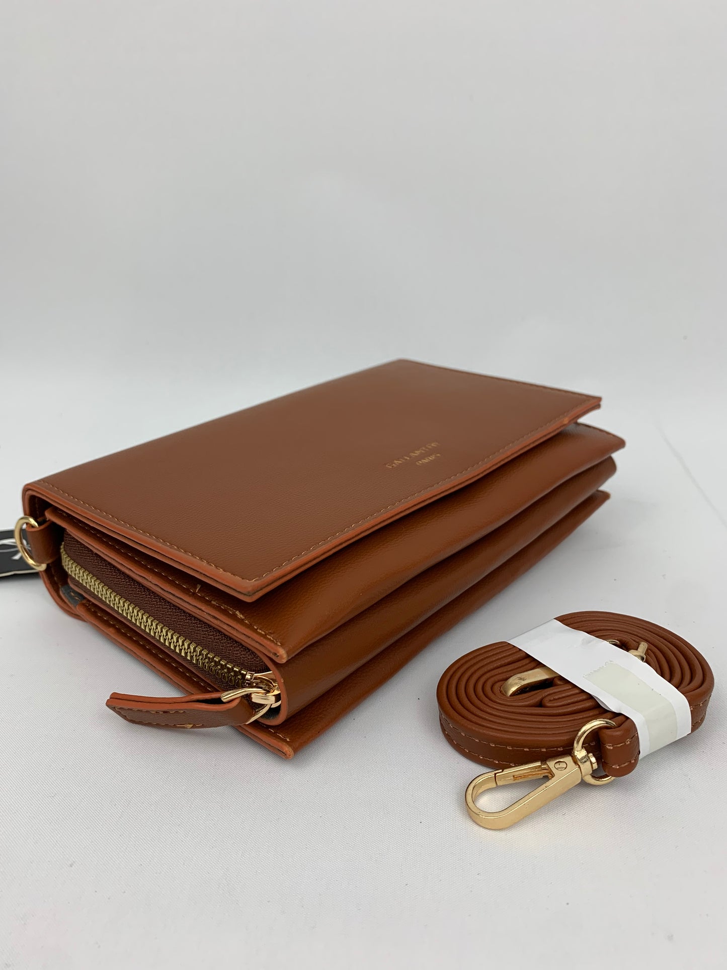 MUNICH BROWN - faux leather shoulder/crossbody bag small
