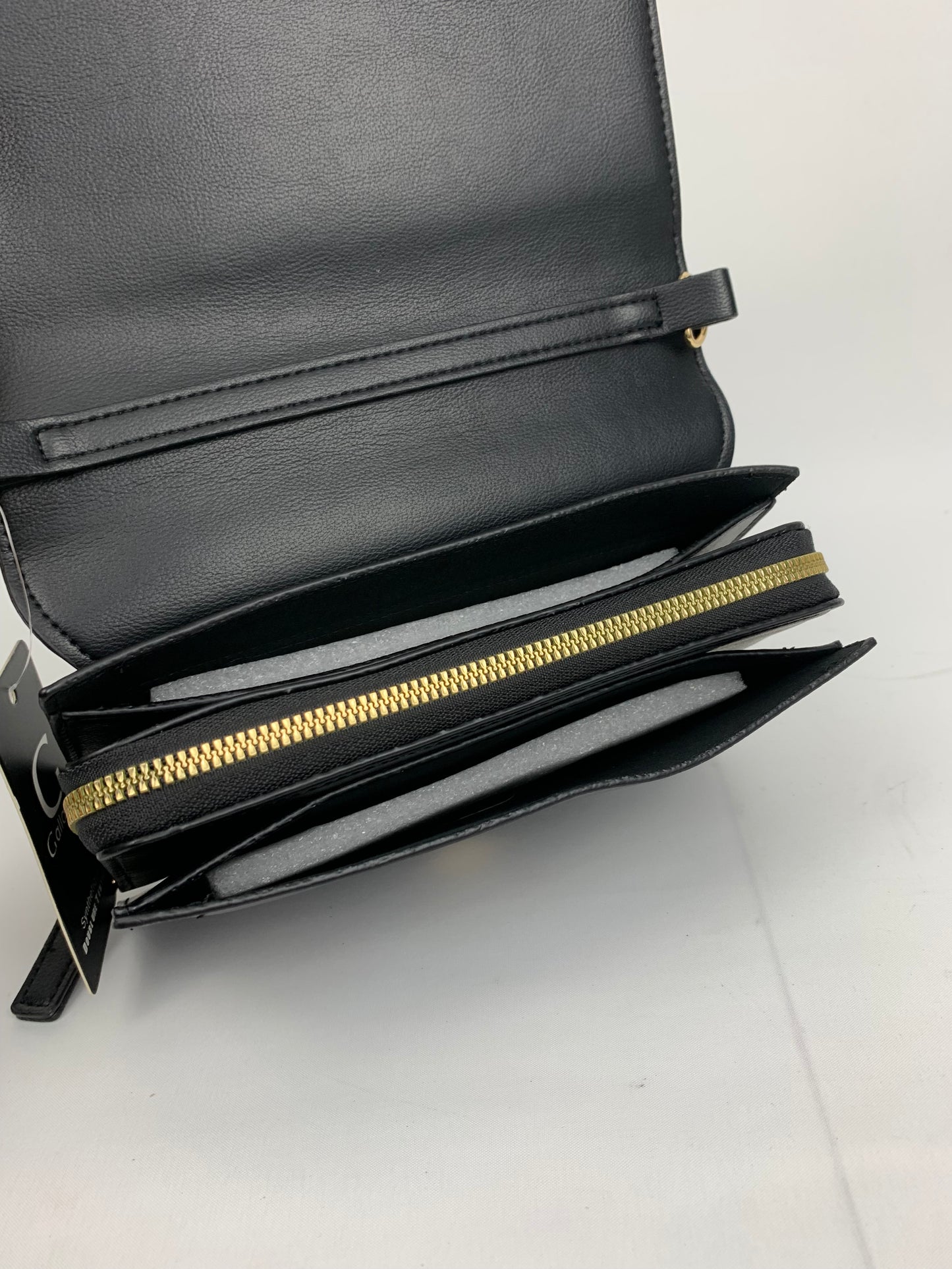 MUNICH BLACK - faux leather shoulder/crossbody bag small