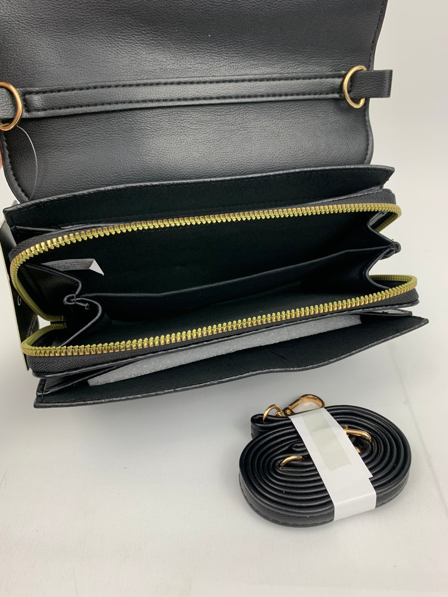 MUNICH BLACK - faux leather shoulder/crossbody bag small