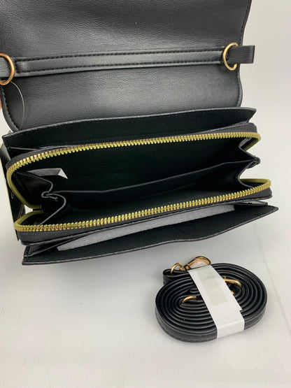 MUNICH BLACK - faux leather shoulder/crossbody bag small