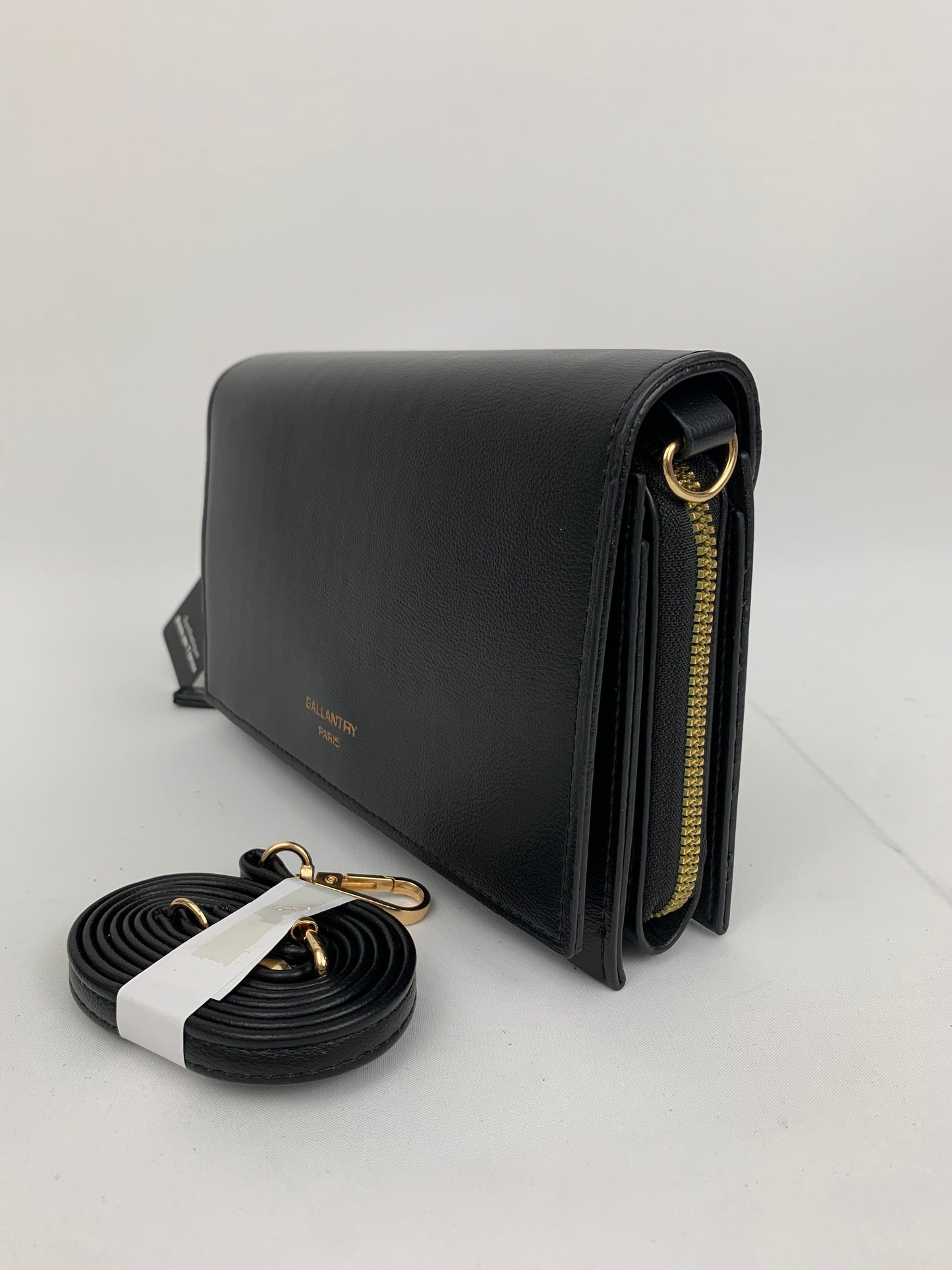MUNICH BLACK - faux leather shoulder/crossbody bag small