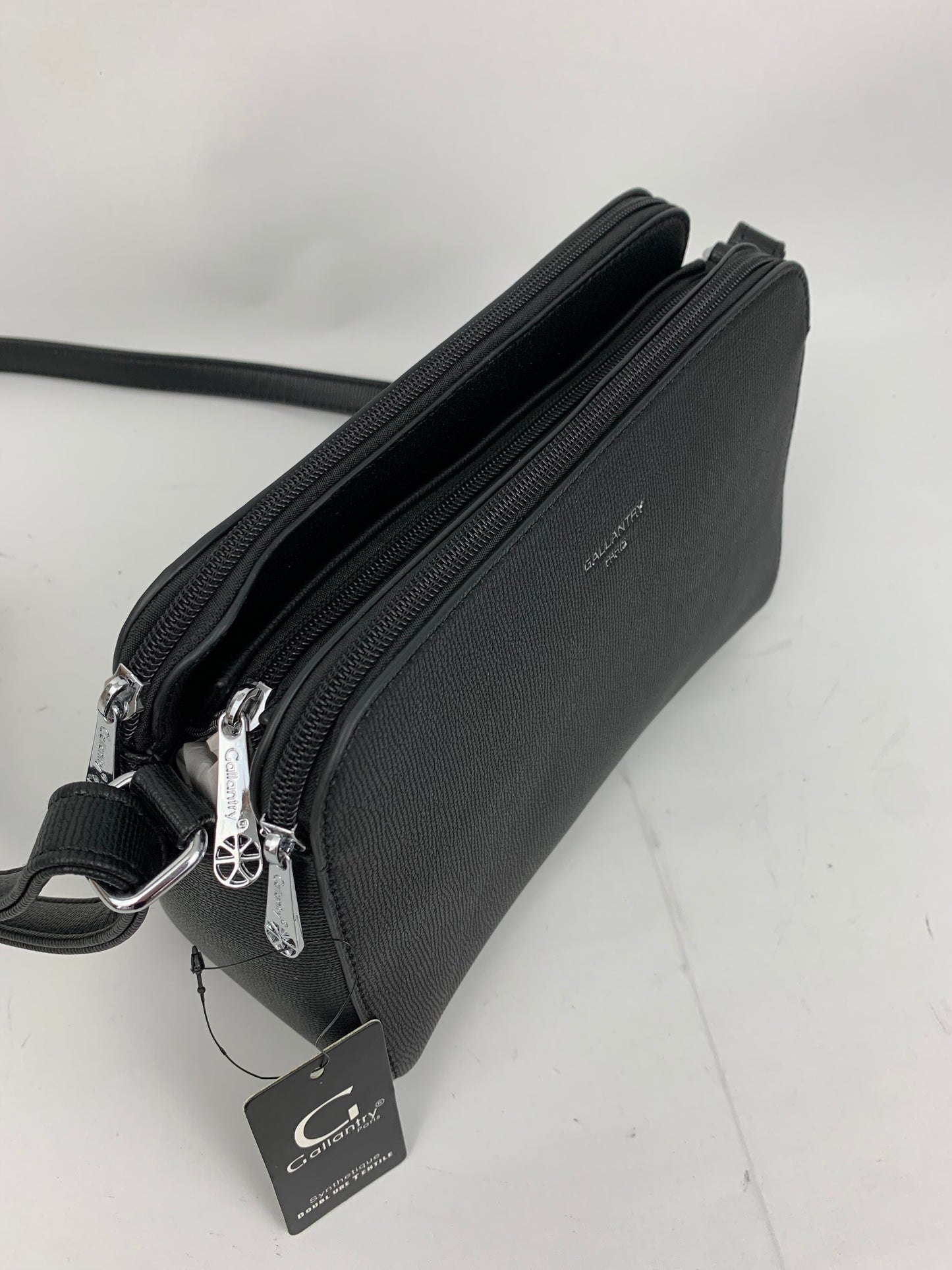 NEW JERSEY BLACK - faux leather middle size crossbody bag