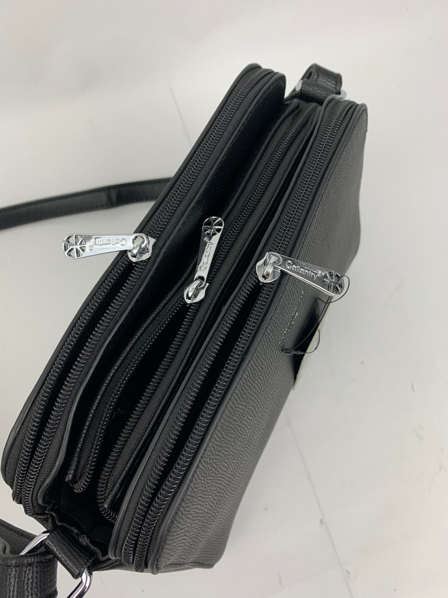 NEW JERSEY BLACK - faux leather middle size crossbody bag