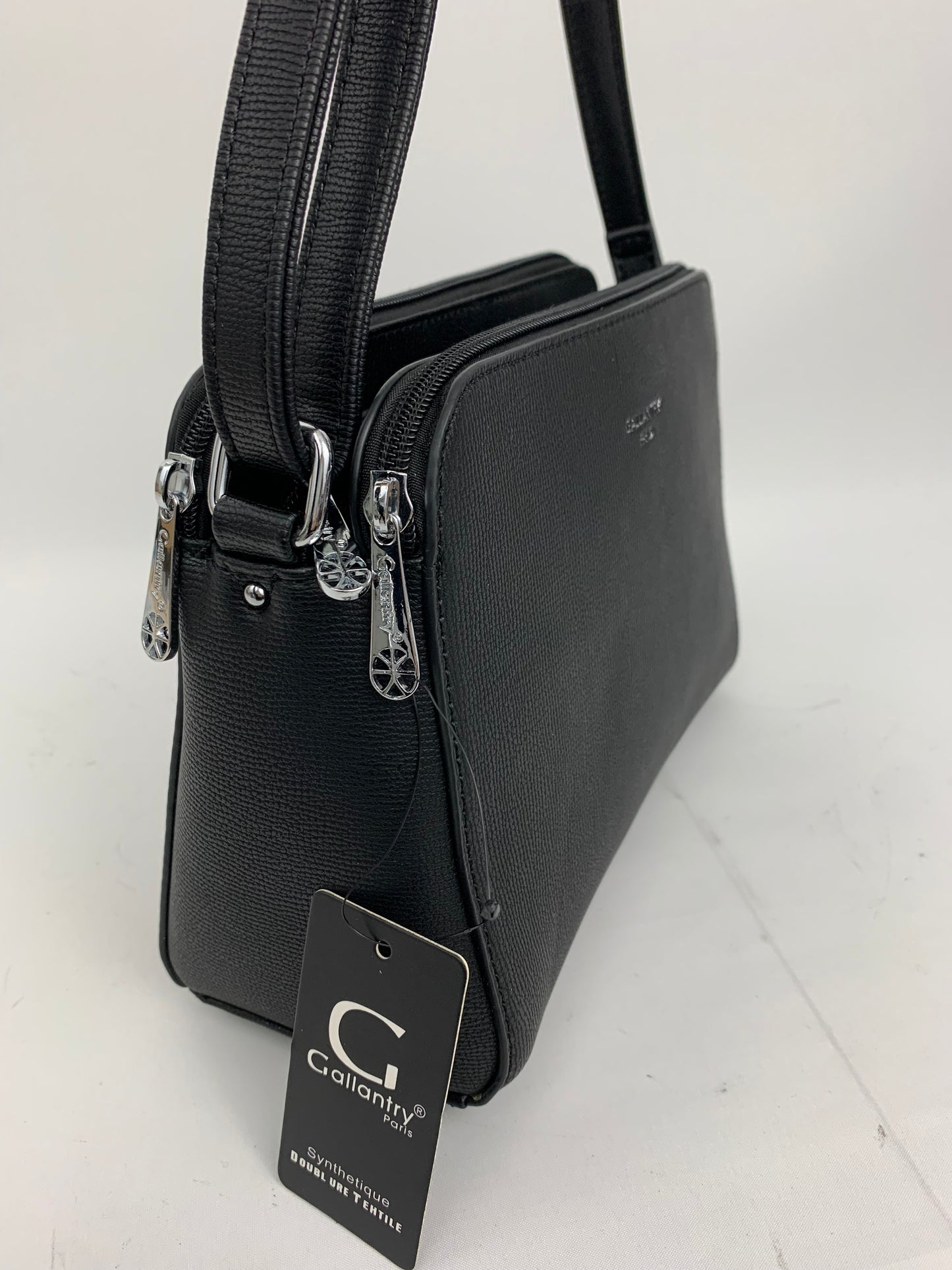 NEW JERSEY BLACK - faux leather middle size crossbody bag