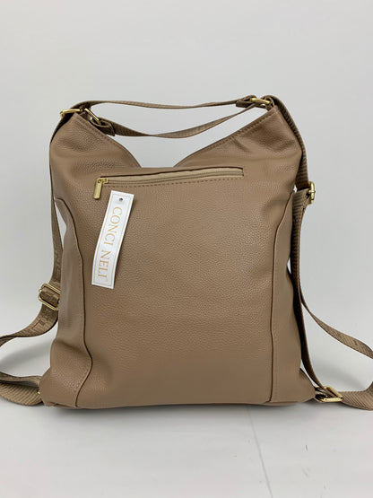 VERONA TAUPE- Soft faux leather shoulder bag large