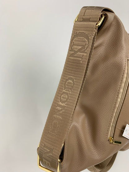 VERONA TAUPE- Soft faux leather shoulder bag large