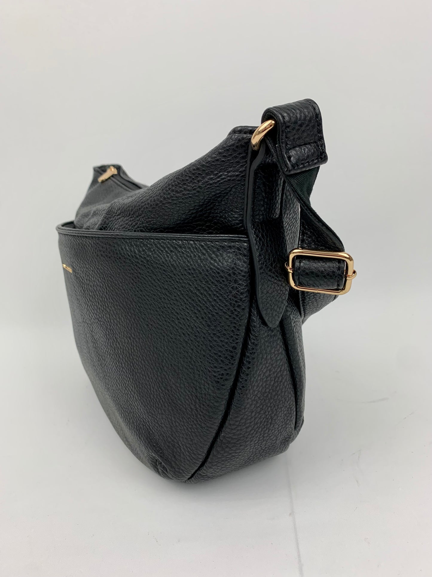 MADRID BLACK - Soft faux leather middle size shoulder / crossbody bag