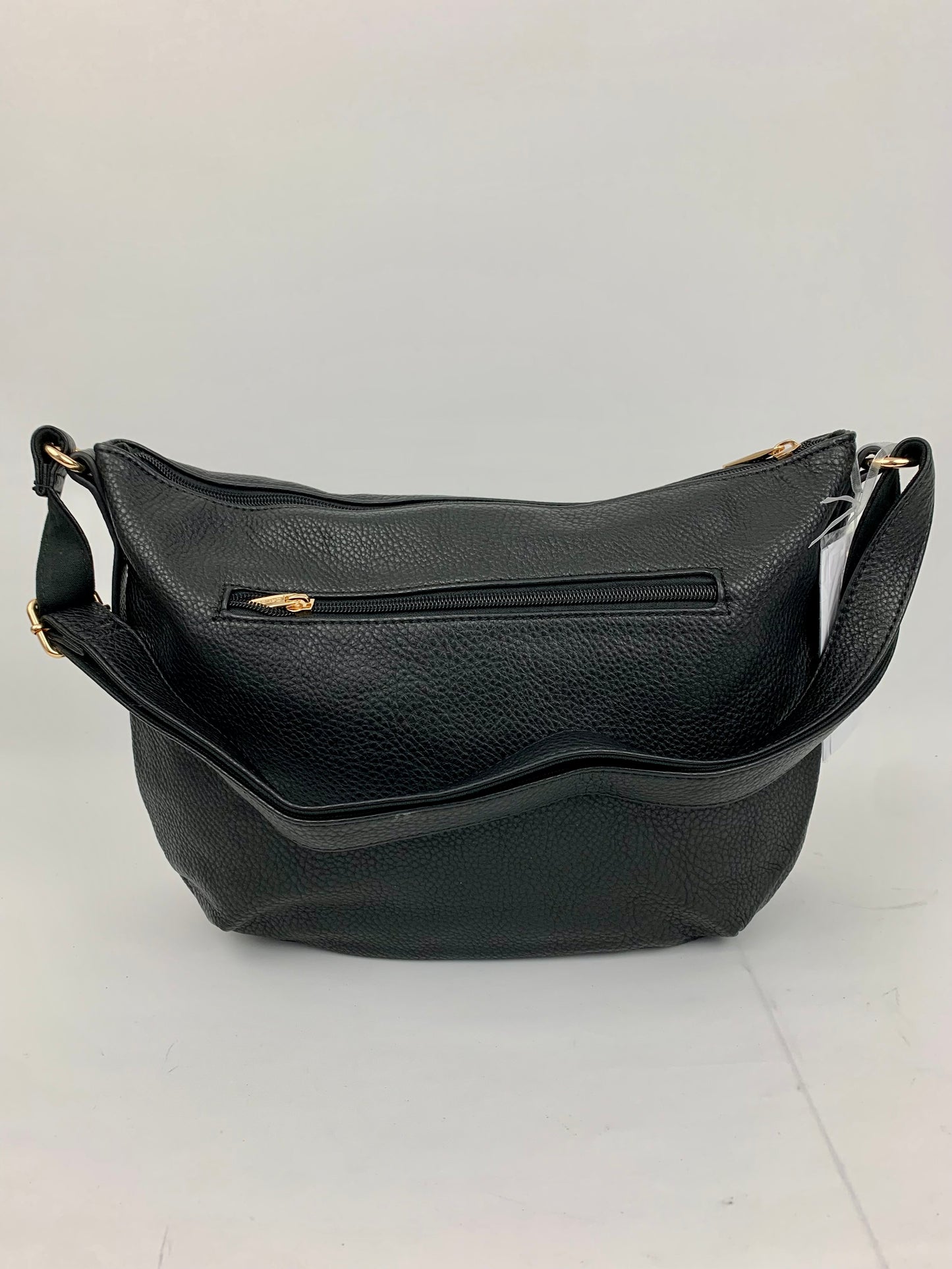 MADRID BLACK - Soft faux leather middle size shoulder / crossbody bag