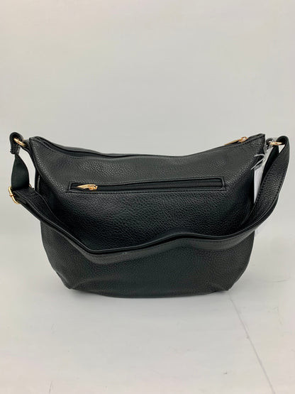 MADRID BLACK - Soft faux leather middle size shoulder / crossbody bag