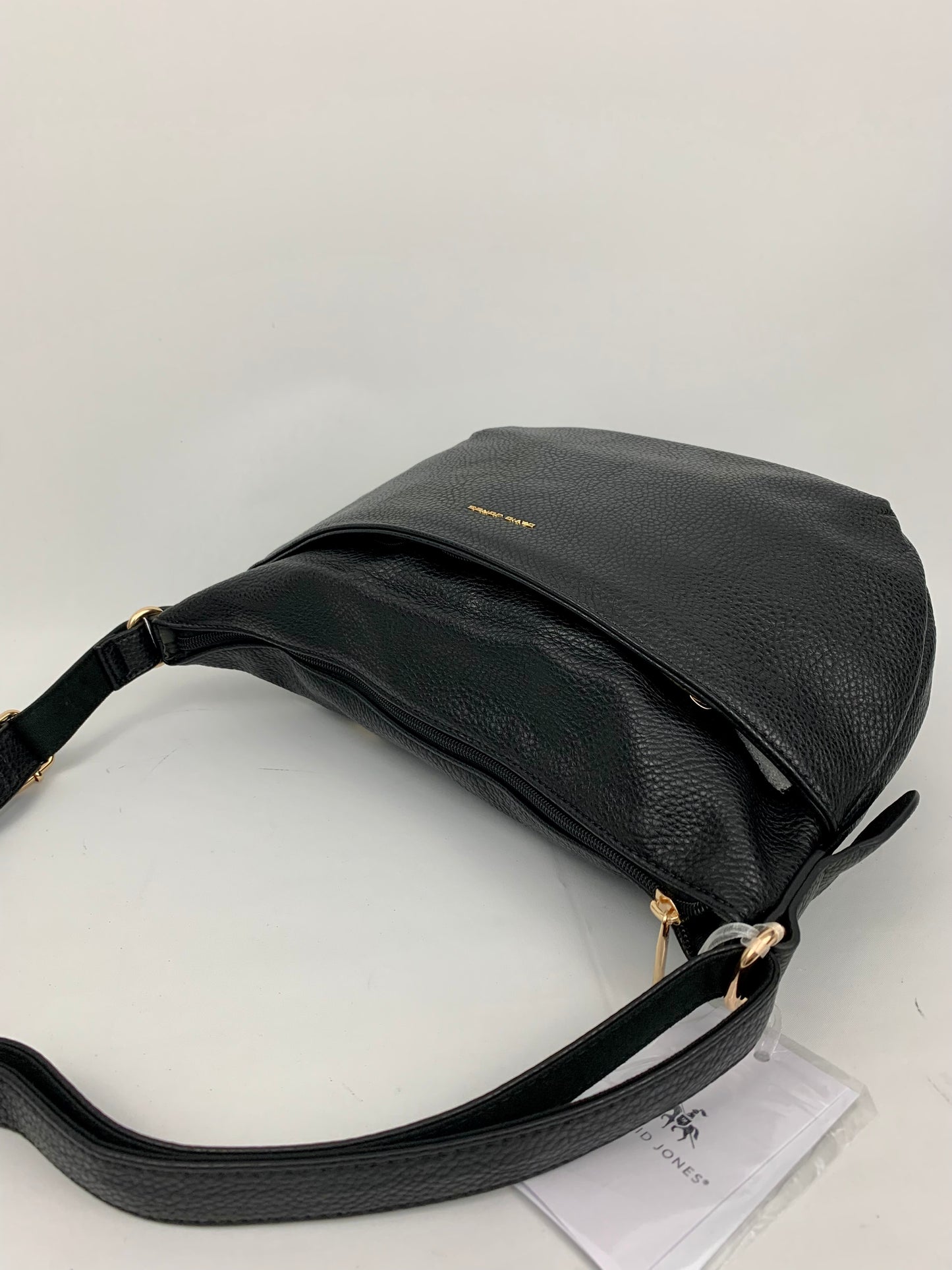 MADRID BLACK - Soft faux leather middle size shoulder / crossbody bag