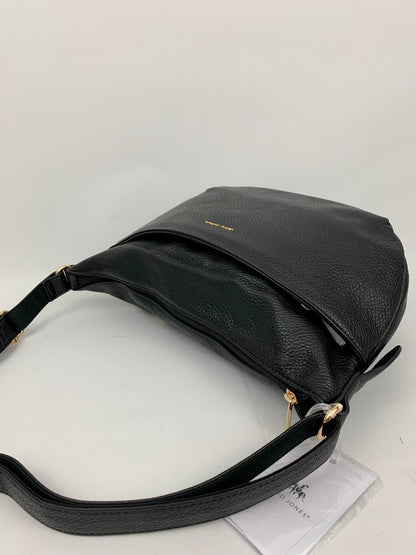 MADRID BLACK - Soft faux leather middle size shoulder / crossbody bag