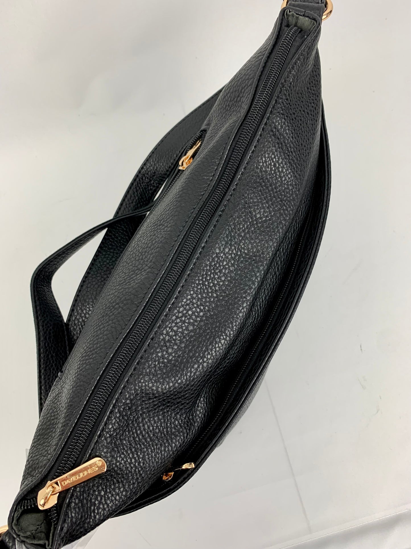 MADRID BLACK - Soft faux leather middle size shoulder / crossbody bag