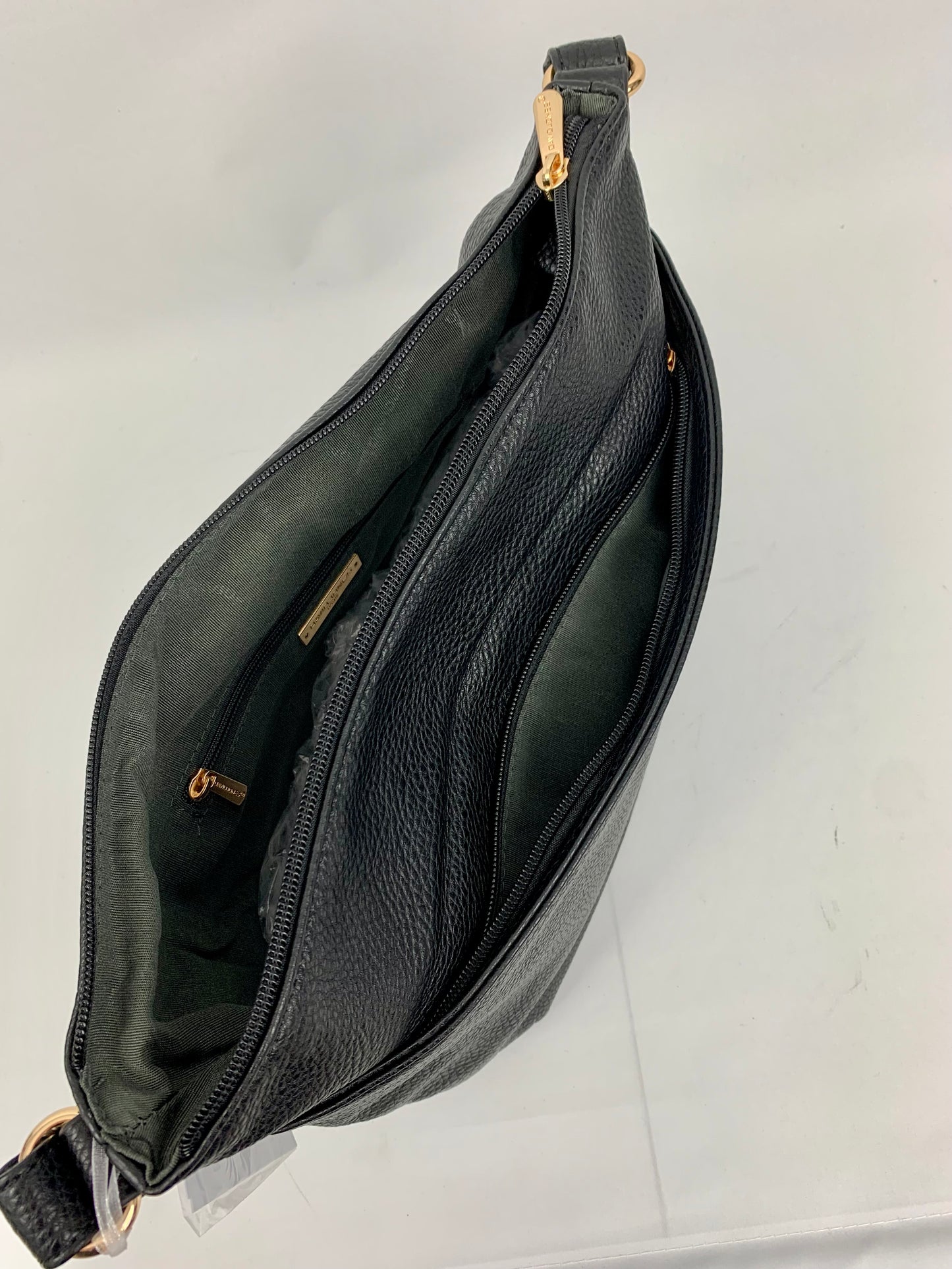 MADRID BLACK - Soft faux leather middle size shoulder / crossbody bag