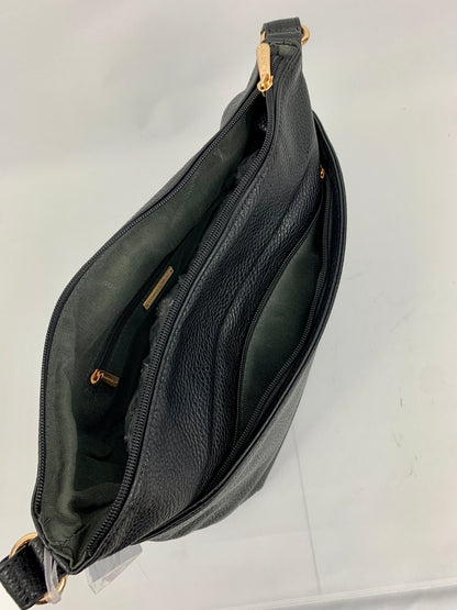 MADRID BLACK - Soft faux leather middle size shoulder / crossbody bag