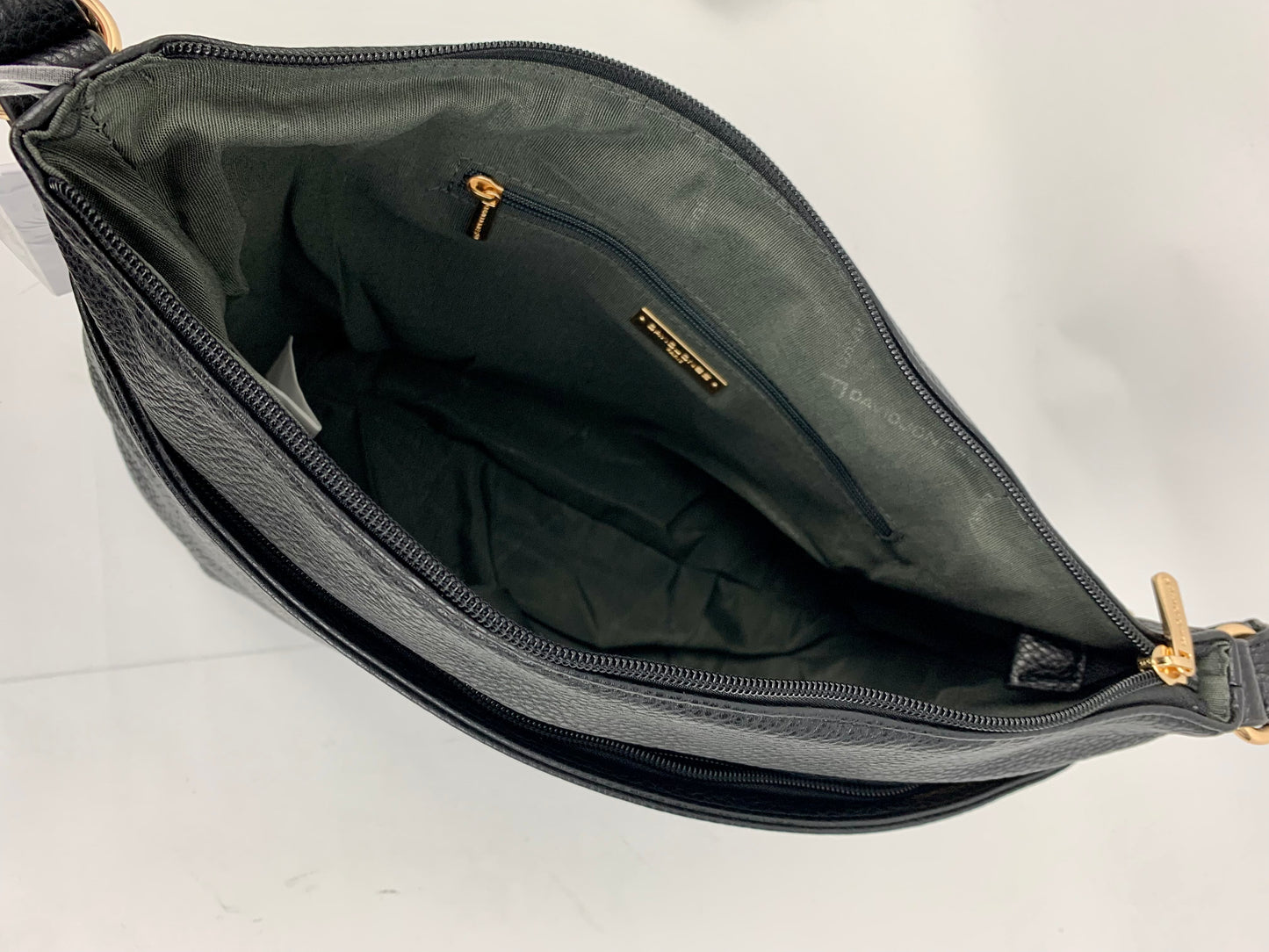 MADRID BLACK - Soft faux leather middle size shoulder / crossbody bag