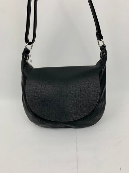 MIAMI BLACK - Soft faux leather saddle crossbody bag