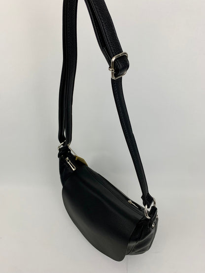 MIAMI BLACK - Soft faux leather saddle crossbody bag