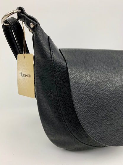 MIAMI BLACK - Soft faux leather saddle crossbody bag