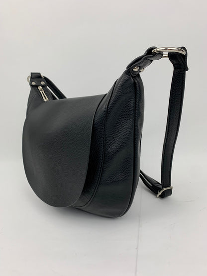 MIAMI BLACK - Soft faux leather saddle crossbody bag