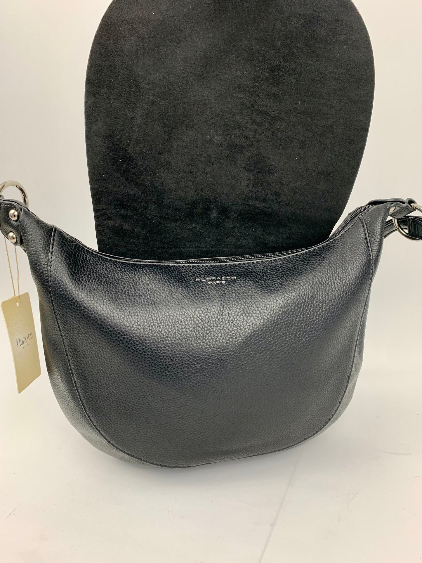 MIAMI BLACK - Soft faux leather saddle crossbody bag