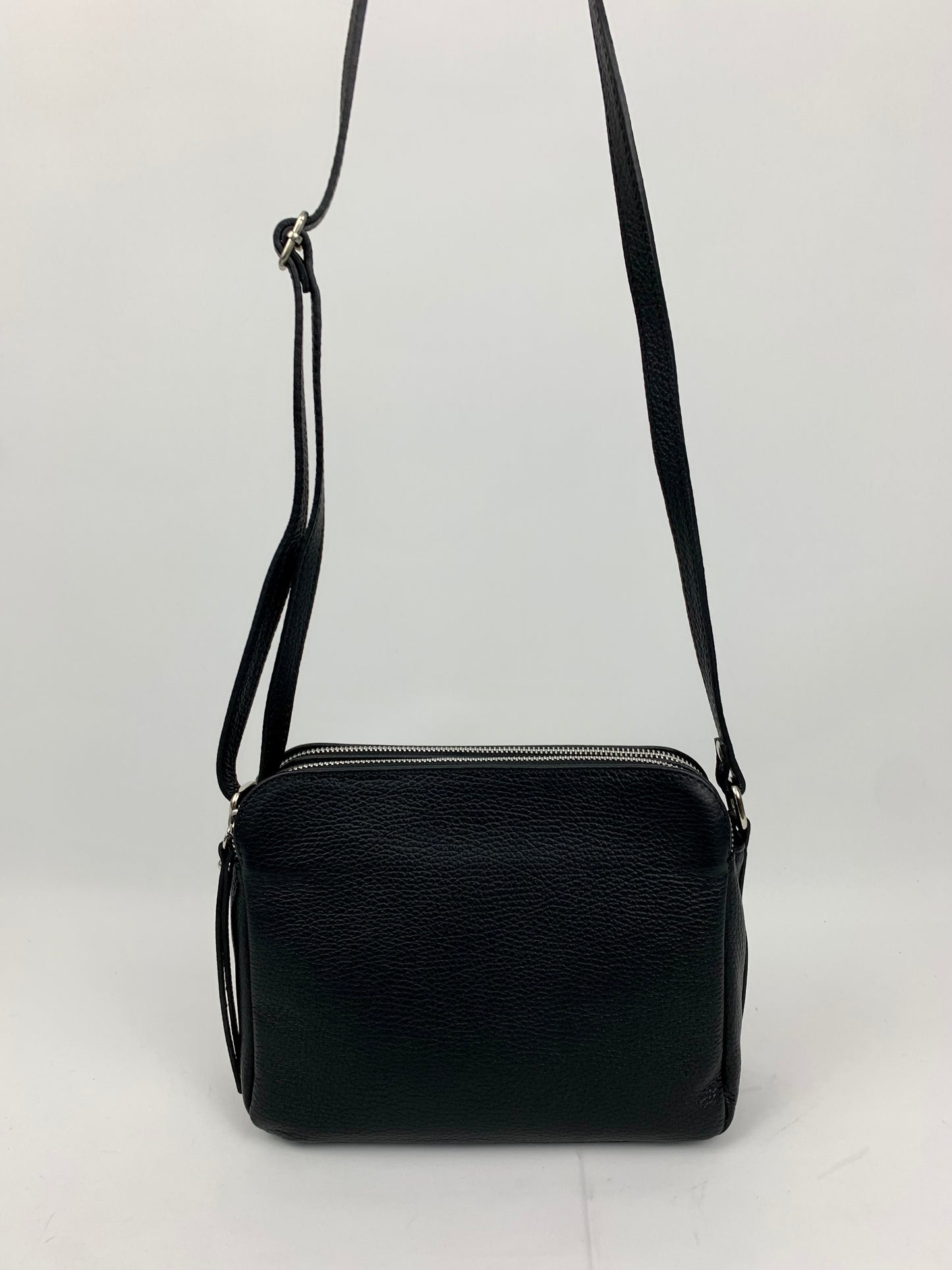 GENOA - Italian Genuine leather crossbody bag - black