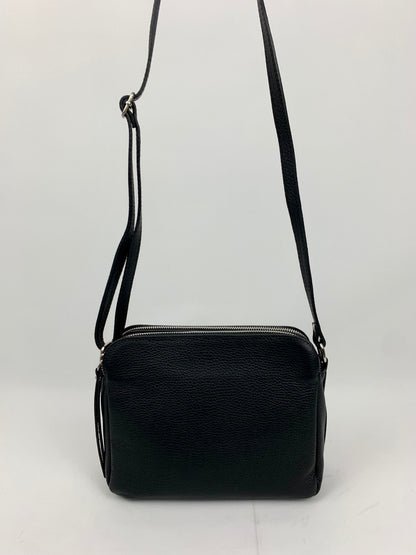GENOA - Italian Genuine leather crossbody bag - black