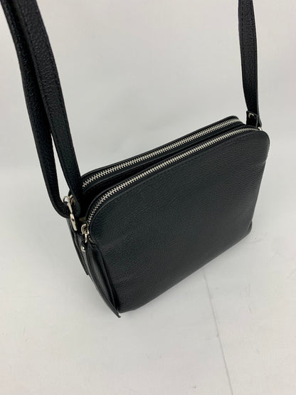 GENOA - Italian Genuine leather crossbody bag - black
